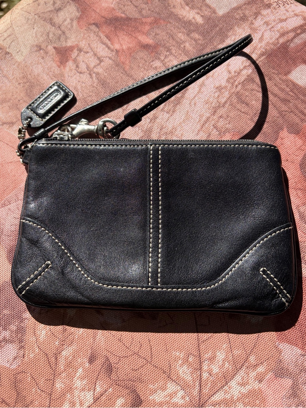 Coach Black Wristlet w/ Silver Hardware NWOT
